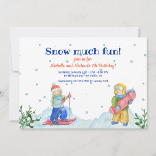 Kids Doing Winter Sports Invitation