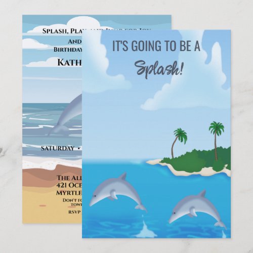 Dolphin Birthday Invitations