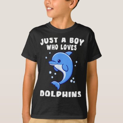 Kids Dolphin Just A Boy Who Loves Dolphins Gift  T-Shirt