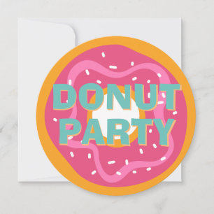 Kids Donut Party Girl Birthday Invitation