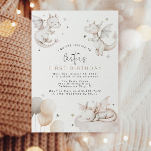 Kids Dragon Birthday Party Invitation