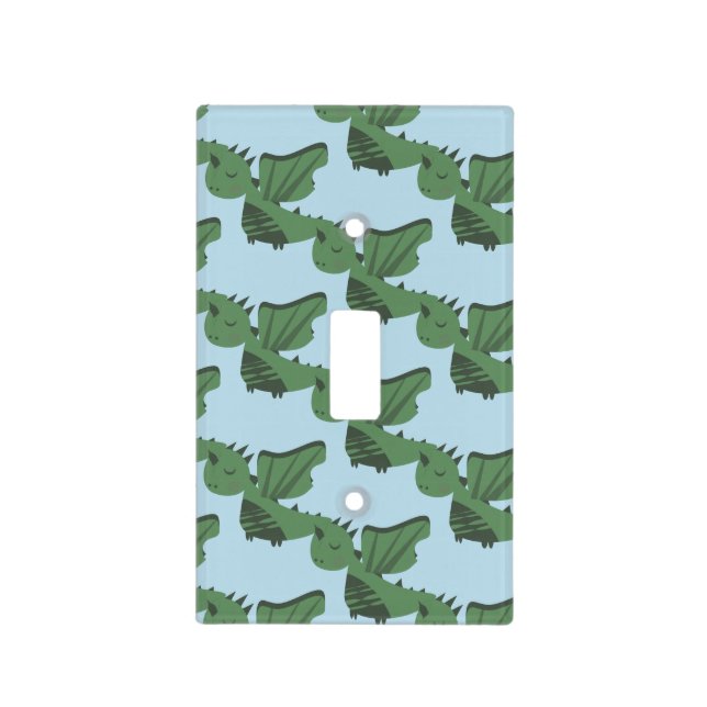 Kids Dragon Room Whimisical Pattern Light Switch Cover (Front)