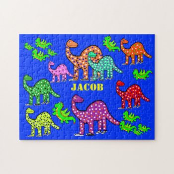 Kids Dragons & Dinosaurs Puzzle Personalized Gift by kidssportsfunstuff at Zazzle