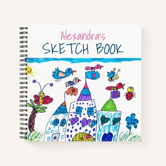 Kid's Drawing , Colorful Castle Sketch Book (Front)