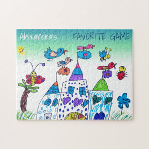 Kid's Drawing , Colorful Favorite Game , Name Jigsaw Puzzle