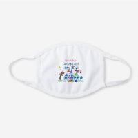 Kid's Drawing , Colorful Funny Name White Cotton Face Mask