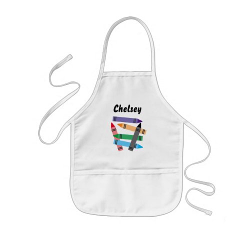 Kids drawing crayons apron for arts and crafts