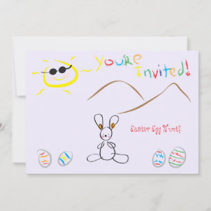 Kids Drawing Easter Egg Hunt Invitation