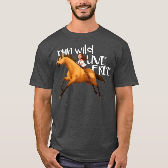 Kids DreamWorks Spirit Riding Free  Live Free T-Shirt (Front)