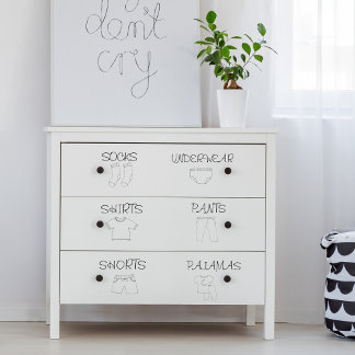 Kids Dresser Labels Set for Clothing Organization