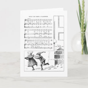 Kids Drop Off Valentines Song Holiday Card