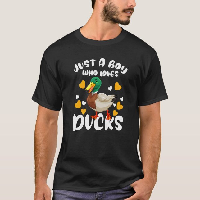Kids Duck Just A Boy Who Loves Ducks Duck T-Shirt (Front)