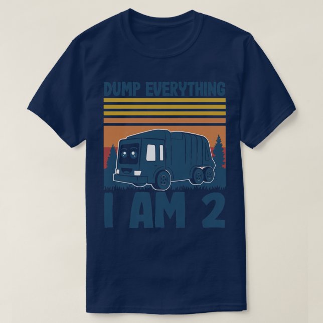 Kids Dump Everything Im 2 - Boy 2nd Birthday Trash T-Shirt (Design Front)