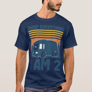 Kids Dump Everything Im 2 - Boy 2nd Birthday Trash T-Shirt