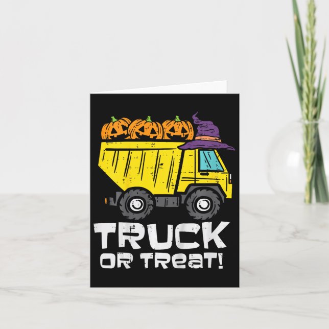Kids Dump Truck Or Treat Halloween Costume Toddler Card (Front)