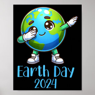 Kids Earth Day Dabbing Planet Earth Climate Change Poster