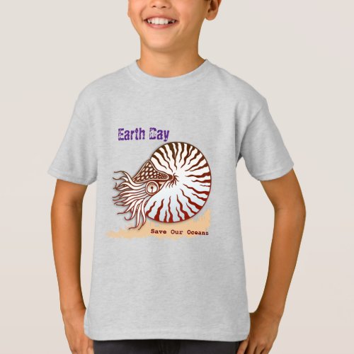 Kids Earth Day Nautilus T_shirt