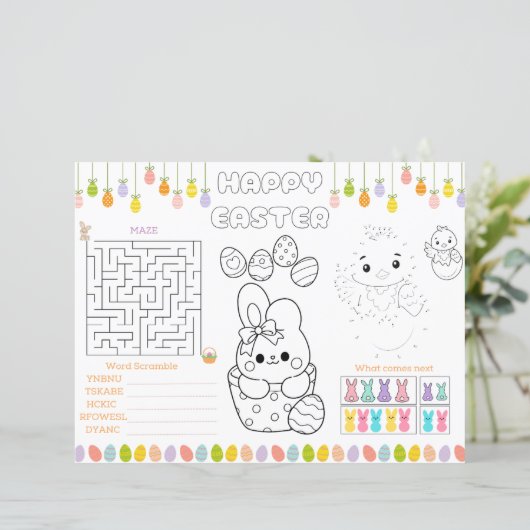 Kids Easter Activities Placemat (Standing Front)
