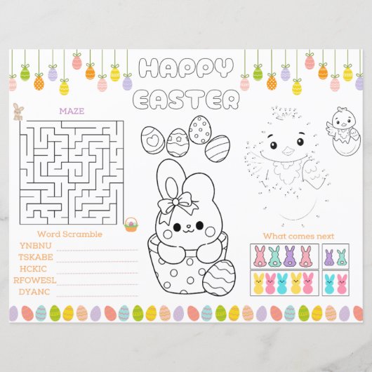 Kids Easter Activities Placemat (Front)