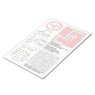 Kid's Easter Activity Fun Sheet 8.5"x11" Notepad