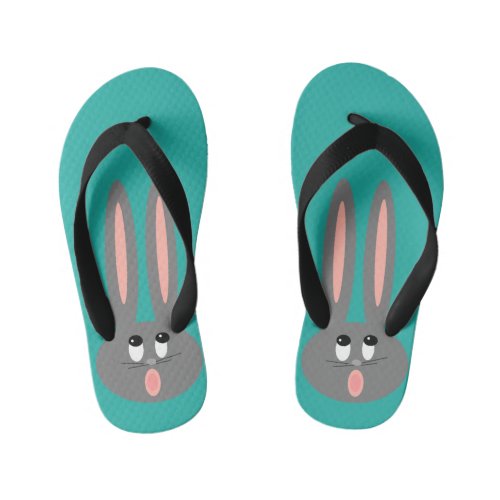 Kids Easter Bunny Rabbit Custom Color Flip Flops
