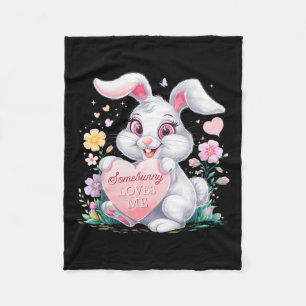 Kids Easter Bunny Rabbit Pastel Design Springtime Fleece Blanket