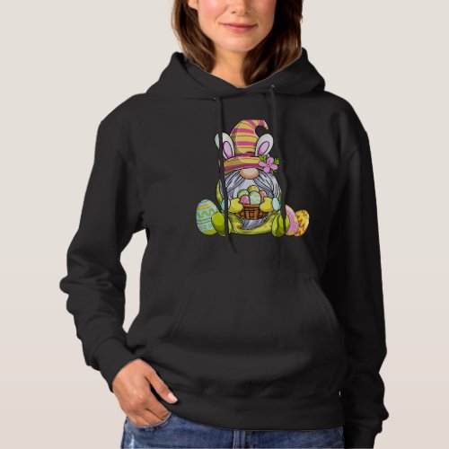 Kids Easter Bunny Spring Gnome Easter Egg Hunting  Hoodie