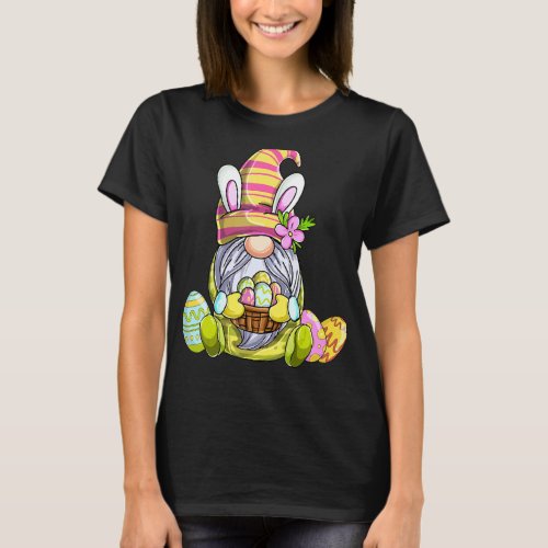 Kids Easter Bunny Spring Gnome Easter Egg Hunting  T_Shirt