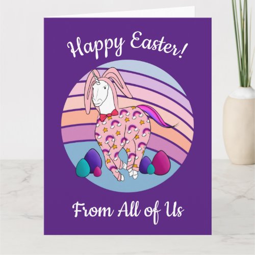 Kids Easter Bunny Unicorn in Bunny Suit Bunnicorn Card