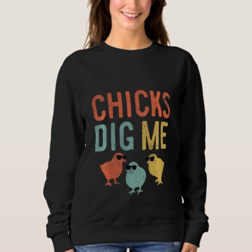 Kids Easter Chicks Dig Me Retro Vintage Chickens S Sweatshirt