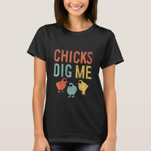 Kids Easter Chicks Dig Me Retro Vintage Chickens S T_Shirt