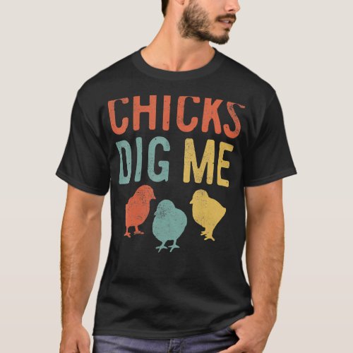 Kids Easter Chicks Dig Me Retro Vintage Chickens S T_Shirt