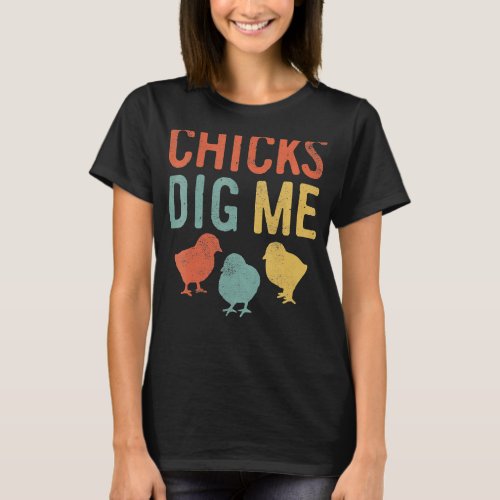 Kids Easter Chicks Dig Me Retro Vintage Chickens S T_Shirt