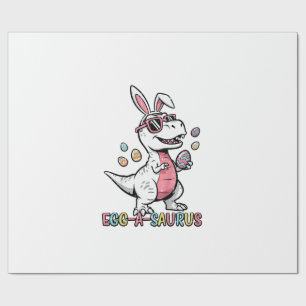 Kids Easter Dino Bunny Egg A Saurus Trex Bunny Boy Wrapping Paper
