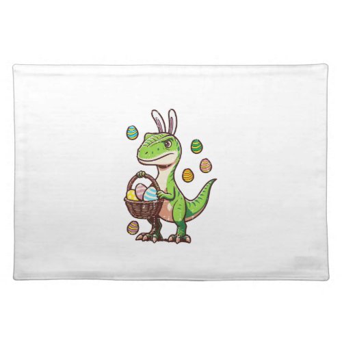 Kids Easter Dinosaur Trex Egg Hunting Boys Kids To Cloth Placemat