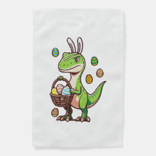 Kids Easter Dinosaur Trex Egg Hunting Boys Kids To Garden Flag