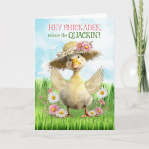 Kids Easter Duck Release the Quackin Humor Holiday Card