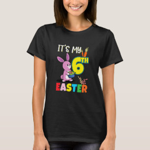 Kids Easter Egg Hunt 6th Birthday Cute Easter Bunn T-Shirt