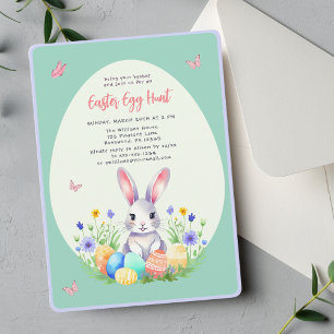 Kids Easter Egg Hunt Bunny Invitation
