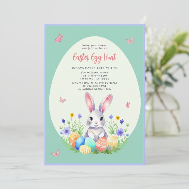 Kids Easter Egg Hunt Invitation (Standing Front)