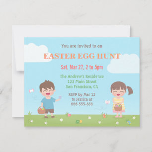 Kids Easter Egg Hunt Party Invitations