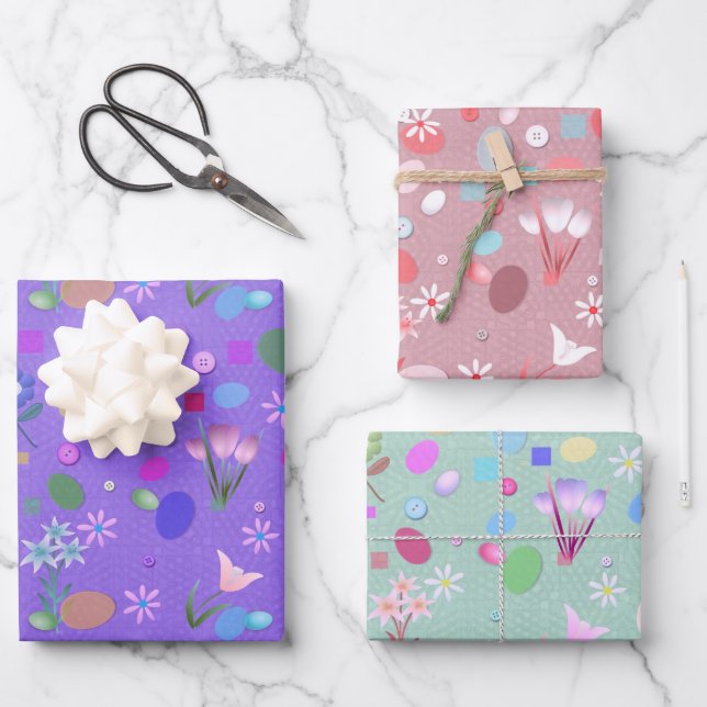 Kids Easter Fun Wrapping Paper Sheets (Front)