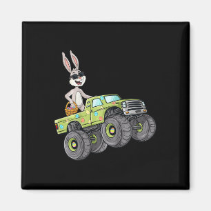 Kids Easter Rabbit Riding Monster Truck Fun Boys G Magnet