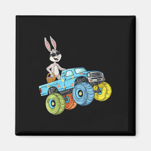 Kids Easter Rabbit Riding Monster Truck Fun Boys G Magnet