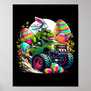 Kids Easter Shirts Boys Toddler Boy Rabbit T Rex M Poster