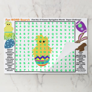 Kids Easter Springtime 27 Word Search Activity Paper Pad