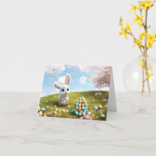 Kids Easter with Easter Bunny and Lots of Eggs Card