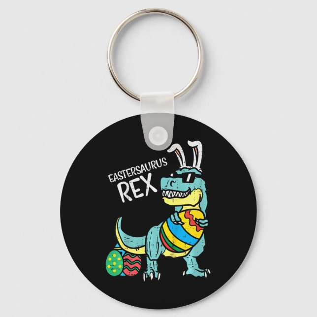 Kids Eastersaurus Rex Easter Trex Bunny Toddler Bo Keychain (Front)