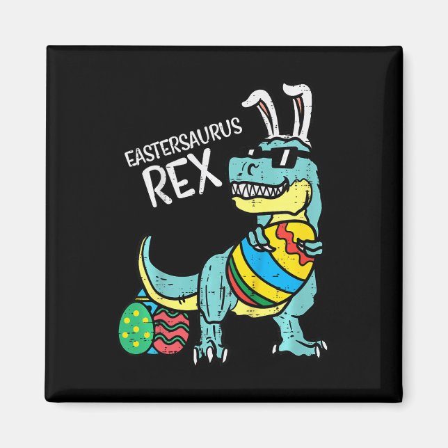 Kids Eastersaurus Rex Easter Trex Bunny Toddler Bo Magnet (Front)