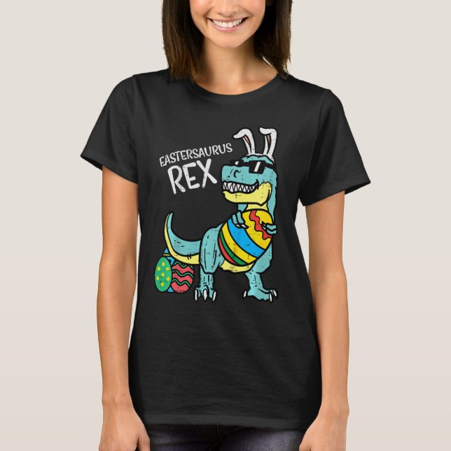 Kids Eastersaurus Rex Easter Trex Bunny Toddler Bo T-Shirt (Front)